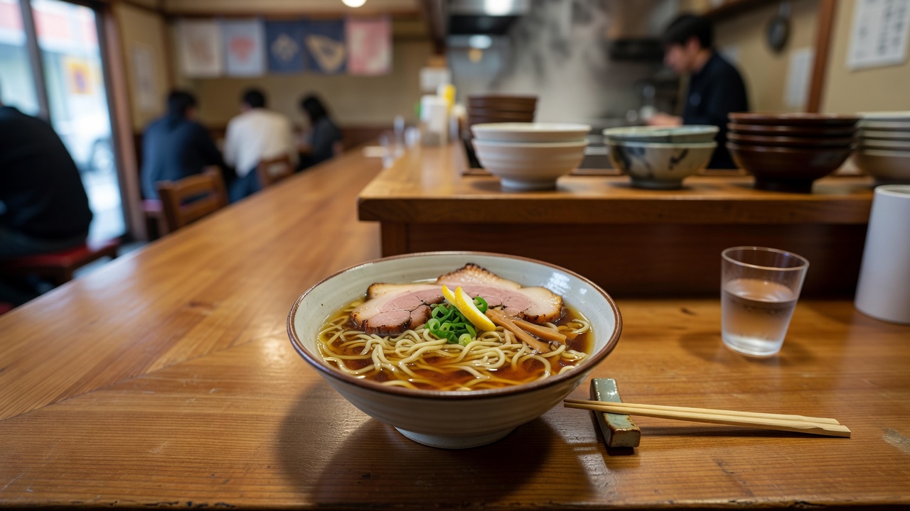 Tokyo-style ramen with option of rice bowls; good for a full meal at Men Mitsui