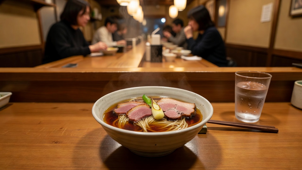 Kisyu Kamo Soba (紀州鴨そば) / Konjiki Kai Soba (金色貝そば) at Moeyo Mensuke Kisyu Kamo Soba (紀州鴨そば) / Konjiki Kai Soba (金色貝そば) at Moeyo Mensuke