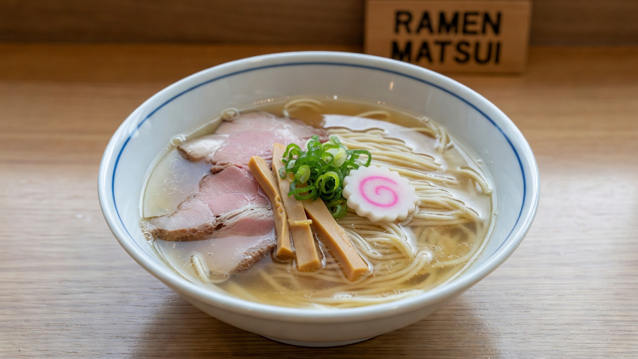 Refined Tokyo-style ramen with clean, layered broth at RAMEN MATSUI Refined Tokyo-style ramen with clean, layered broth at RAMEN MATSUI