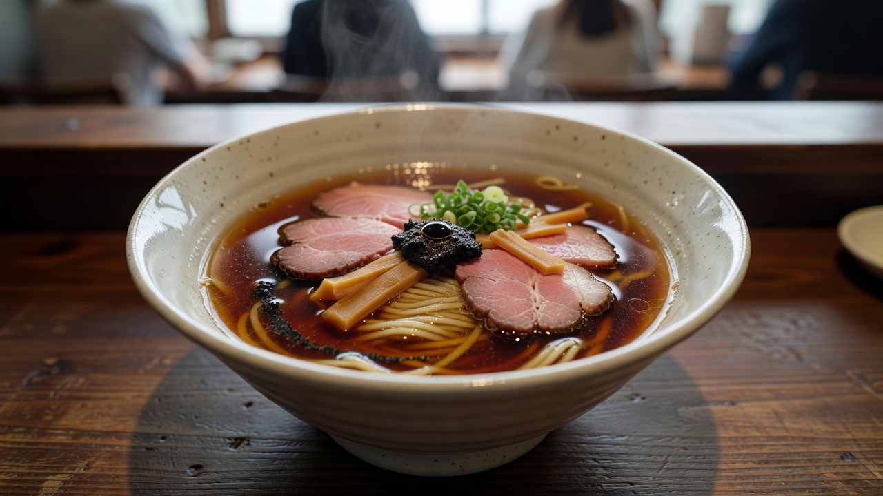 Japan's first Michelin-starred ramen shop (2015) — truffle oil, artisanal shoyu, premium toppings at Tsuta