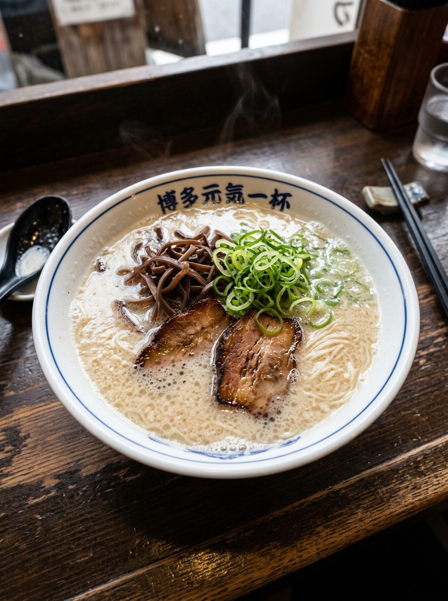Ramen (ラーメン with Creamy Pork Soup) & Curry Ramen at Hakata Genki Ippai!! Ramen (ラーメン with Creamy Pork Soup) & Curry Ramen at Hakata Genki Ippai!!
