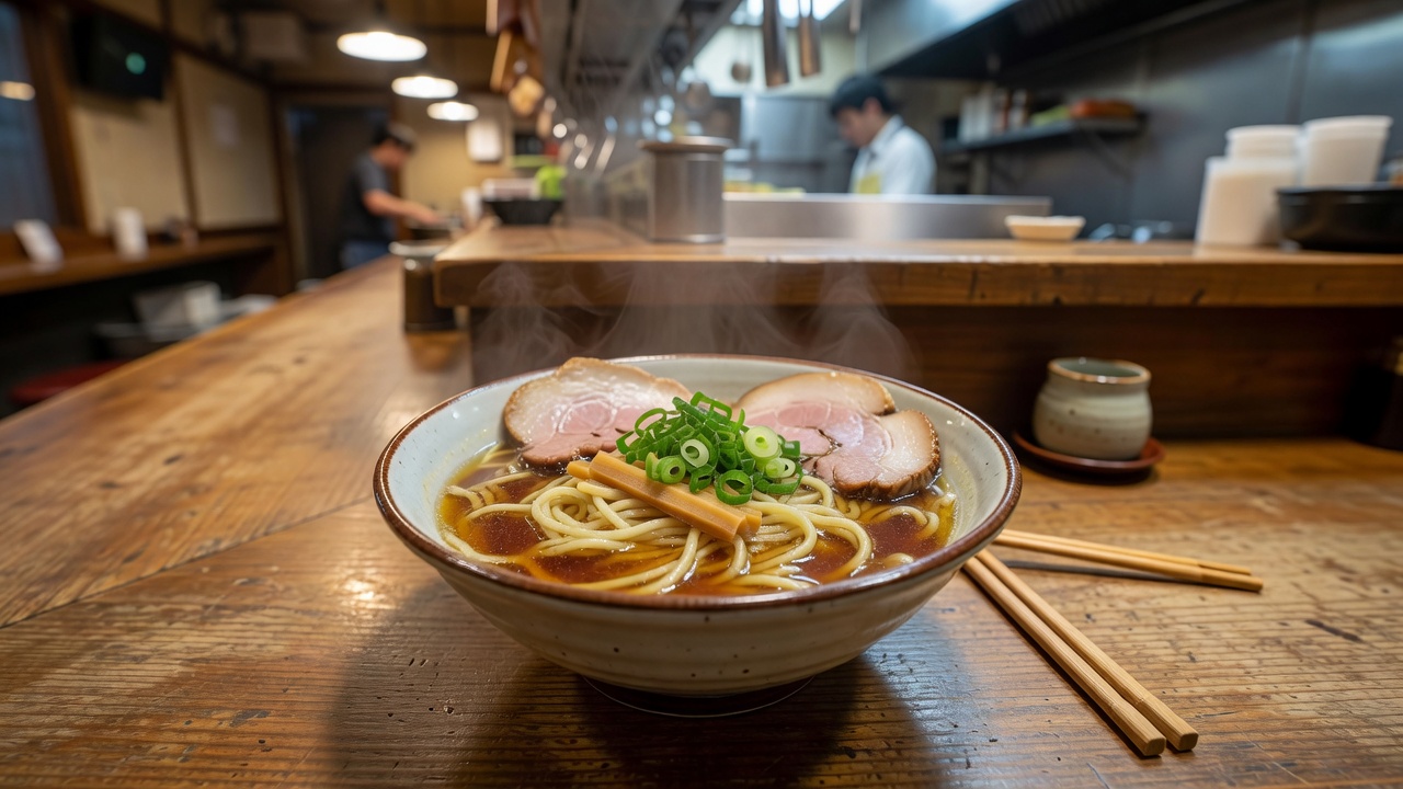 Kitakata Ramen Niboshi (喜多方らーめん 煮干) / Shoyu (醤油) at Menya Shichisai