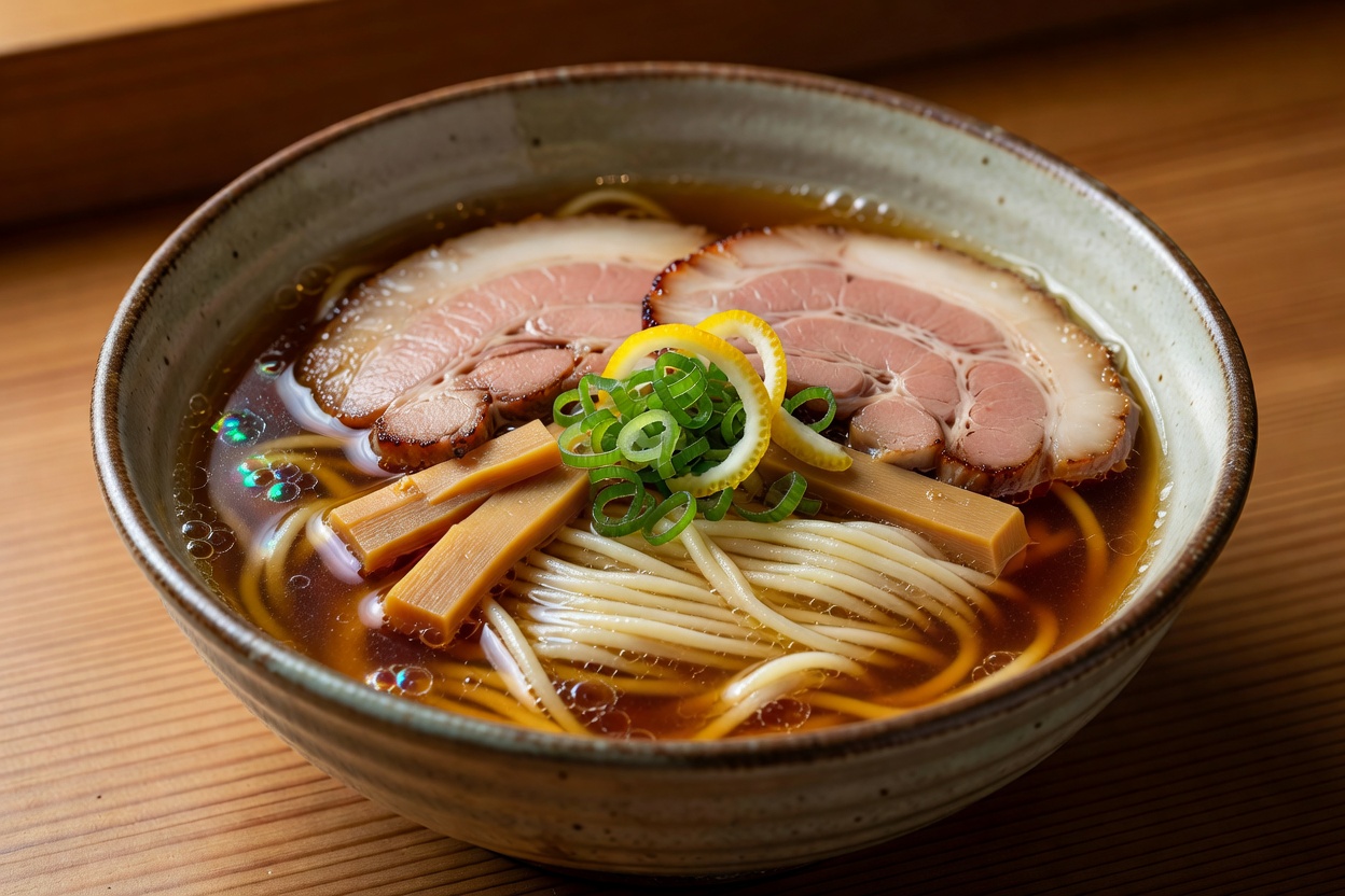 Nidashi Chuka Soba with Yuzu (煮出し中華そば・柚子香る淡麗醤油) at Chuka Soba Ueda Seimen Ten Nidashi Chuka Soba with Yuzu (煮出し中華そば・柚子香る淡麗醤油) at Chuka Soba Ueda Seimen Ten