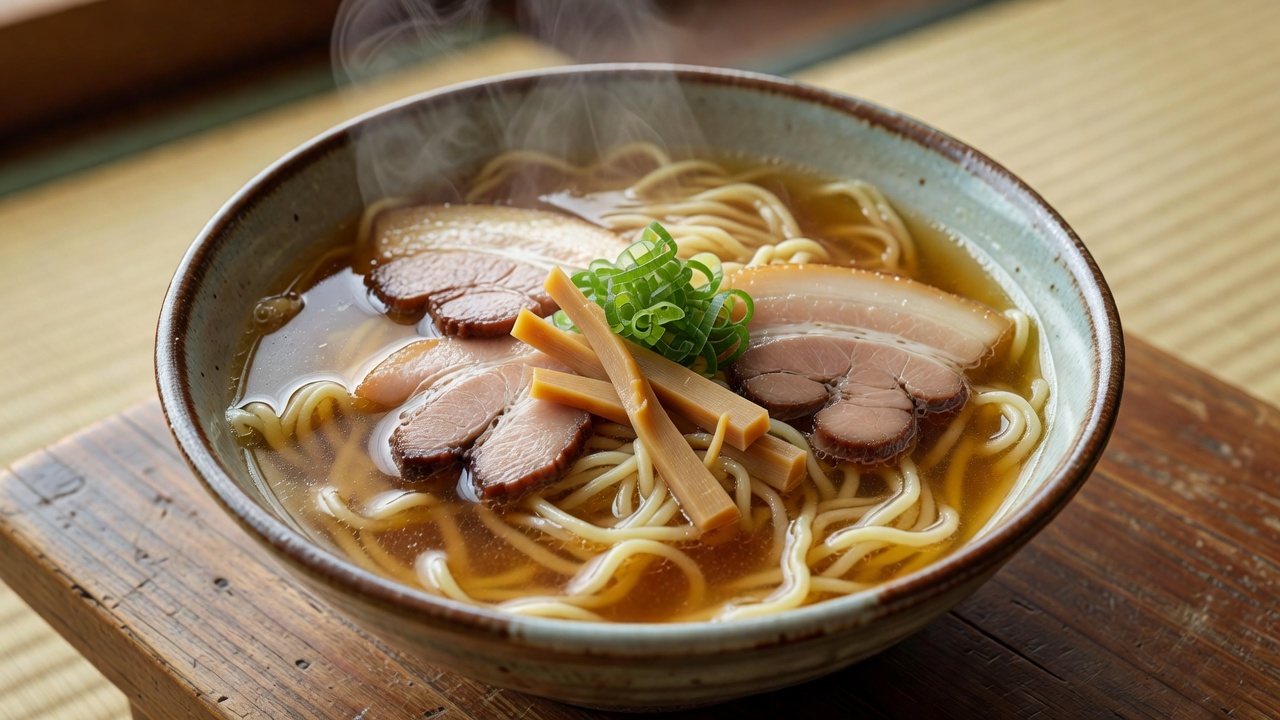 Chuka Soba Assari (中華そば あっさり) & Kotteri with Back Fat at Chuka Soba Dokoro Konpiraso Chuka Soba Assari (中華そば あっさり) & Kotteri with Back Fat at Chuka Soba Dokoro Konpiraso