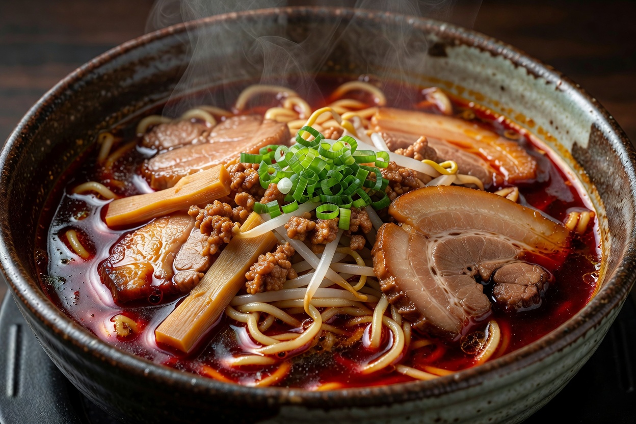 Ganso Miso Ramen (元祖味噌ラーメン) / Kogashi Shoyu Ramen (焦がし醤油ラーメン) at Sapporo Ramen Kifu Susukino Ten Ganso Miso Ramen (元祖味噌ラーメン) / Kogashi Shoyu Ramen (焦がし醤油ラーメン) at Sapporo Ramen Kifu Susukino Ten