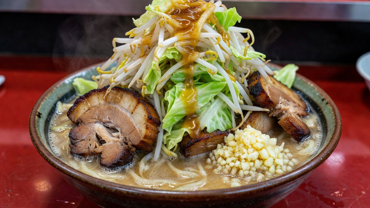 Ramen (ラーメン) / Buta Ramen (ぶたラーメン) at Ramen Jiro Mita Honten