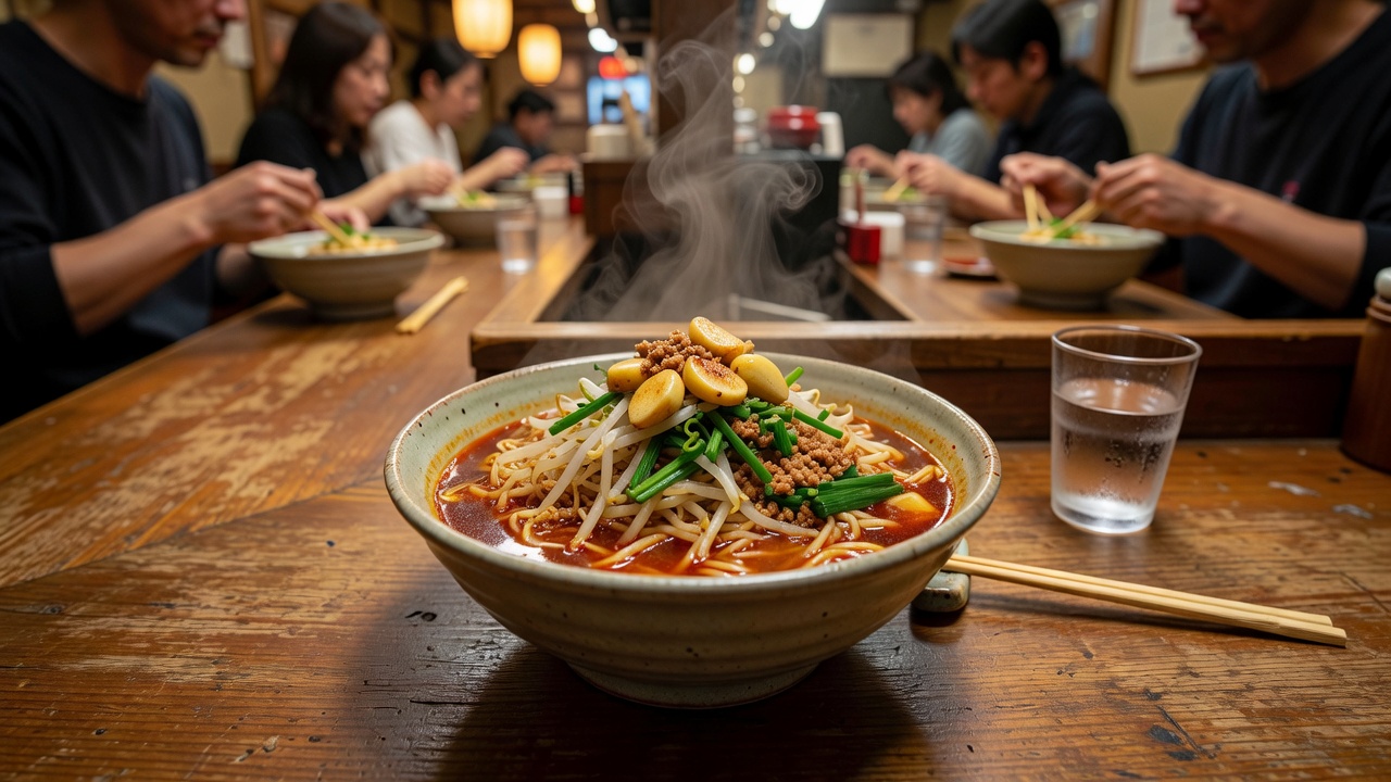 白胡麻担々麺 (Silky white sesame broth tantanmen with homemade chili oil and minced pork, Michelin Bib Gourmand recipe from Amakusa) at Tantanmenya 930 白胡麻担々麺 (Silky white sesame broth tantanmen with homemade chili oil and minced pork, Michelin Bib Gourmand recipe from Amakusa) at Tantanmenya 930