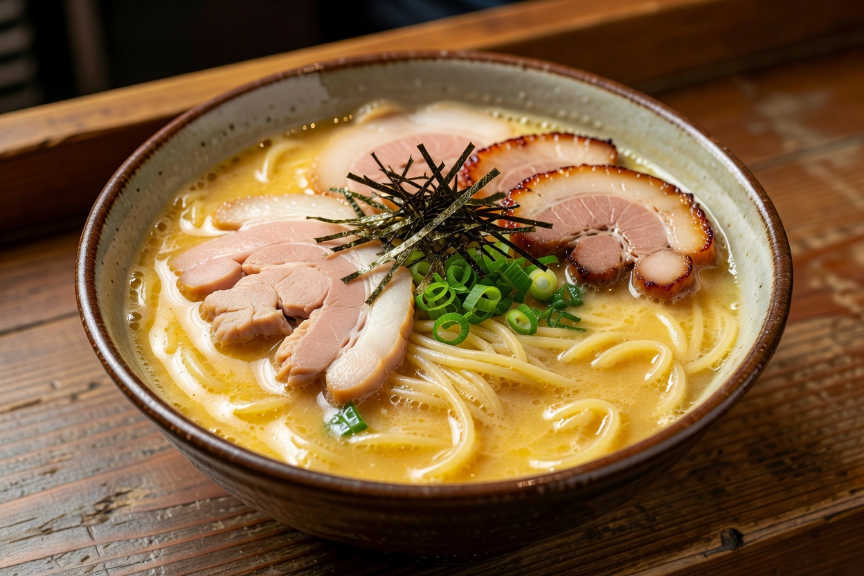 Tori Paitan Soba (濃厚鶏白湯そば) & Truffle Oil Shoyu at Tori Soba Nagonoki Tori Paitan Soba (濃厚鶏白湯そば) & Truffle Oil Shoyu at Tori Soba Nagonoki