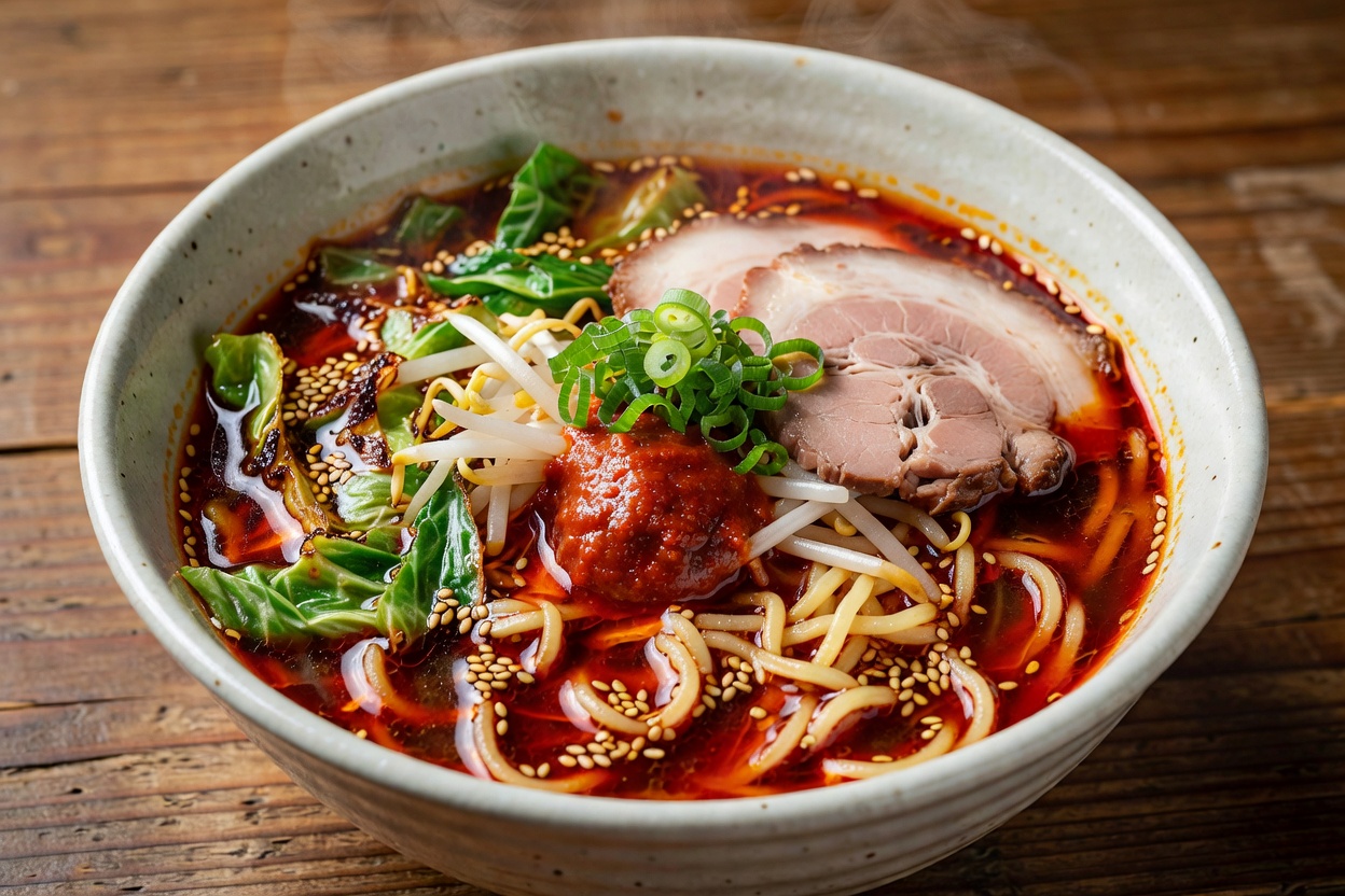 Morumen Karauma (モルメン辛旨) / Morumen Miso (モルメンみそ) at Ramen Senmon Himawari Honten Morumen Karauma (モルメン辛旨) / Morumen Miso (モルメンみそ) at Ramen Senmon Himawari Honten