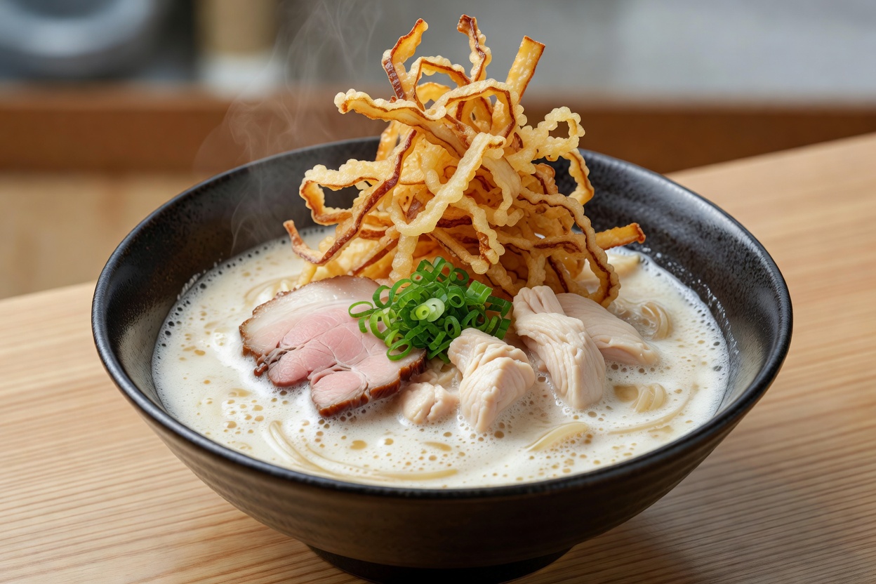 鶏白湯Soba (Tori Paitan Soba) / 特製鶏白湯Soba (Special Tori Paitan Soba) at Ginza Kagari Narita Airport